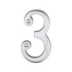 M Marcus Heritage Brass Numeral 3 - Face Fix 76mm Traditional font